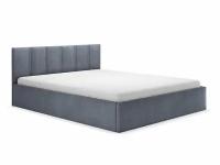 Двуспальная кровать Первый Мебельный Кери Серый, велюр 180х200 см