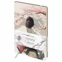 Записная книжка Greenwich Line "Sakura. Wise beauty", А5, 80 листов, кожзам, с резинкой, тиснение фольгой, блок в линию (NA5_51394)