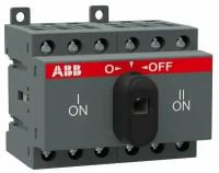 Электро рубильник реверсионный ABB 40А OT40F3C 3х-полюсный на DIN- рейку с резерв ручкой 1SCA104913R1001