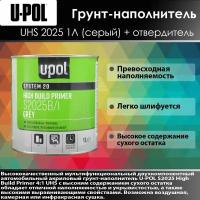 U-Pol S2025 Грунт-наполнитель Серый 1л + Отвердитель 0.25л. Автогрунтовка