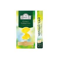 Чай черный Ahmad tea Citrus sensation в пакетиках, лимон, лайм, 25 пак