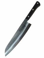 Нож кухонный японский шеф Сантоку, 23 см — универсальный поварской Santoku. Кованый клинок/дерево