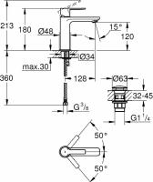 Смеситель Grohe Lineare New 23106001 для раковины с донным клапаном