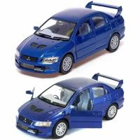 Машинка металлическая Kinsmart 1:36 Mitsubishi Lancer Evolution 7 инерционная, двери открываются. Синий