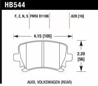 Колодки тормозные HB544N.628 HAWK HP+ задние AUDI TT 8J, A6, Allroad 4H, A3 / VW Golf 5,6, Passat C