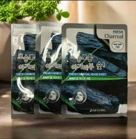 Тканевая маска для лица с древесным углем 3W CLINIC Fresh Charcoal Mask Sheet