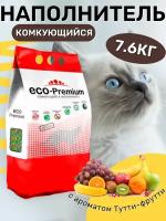 Наполнитель ECO Premium Тутти-фрутти комкующийся древесный 7.6кг/20л