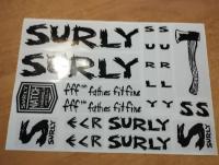 Surly ecr наклейки для велосипеда на раму черные глянцевые, mtb stickers