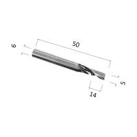 Фреза спиральная однозаходная по алюминию DJTOL ACL1LX6514 для станка ЧПУ