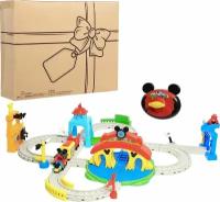 Disney Микки Вокруг Города! 35 деталей, игрушечный поезд Дисней с дистанционным управлением, официально лицензированный (Эксклюзив)