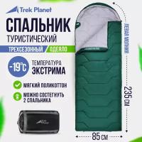 Спальный мешок TREK PLANET Chester Comfort, левая молния, цвет: зеленый