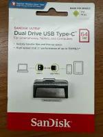 Флешка SanDisk Ultra Dual Drive USB Type-C 64 ГБ, 1 шт, серый