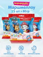 PAW PATROL воздушный зефир для десертов, 15 пачек по 80 грамм