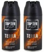 TOP TEN for Men, Дезодорант-спрей "R" Тегга, 150 мл, 2 шт