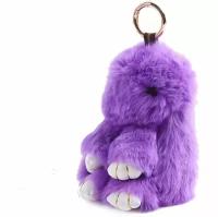 Мягкая игрушка детская "Пушистый Кролик-брелок"/Фиолетовый