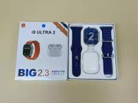 Ультра умные часы I9 Ultra Smart Watch с беспроводными наушниками Big 2.3, синий