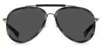Мужские солнцезащитные очки Dsquared2 D2 0010/S 2W8 IR, цвет: серый, цвет линзы: серый, авиаторы, пластик