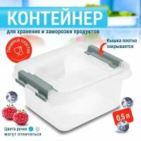 Контейнер ElfPlast Grand 0.5 л, ручки микс, прозрачный