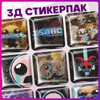 Голографические 3D наклейки на телефон The binding of Isaac Айзек