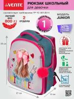 Ранец для девочек школьный (deVENTE) Junior. Miracles + брелок 35x27x13см арт. 7033301