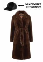 Шуба классика SAS womanswear, размер XL(48-50), коричневый