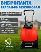 Виброплита бензиновая Тарпан, 80 кг, Briggs&Stratton RS 950 6.5 л.с. (США), глубина уплотнения 20-25 см, бак и коврик в комплекте