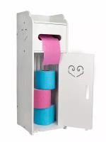 Шкаф-пенал с ящиком для туалетной бумаги Akvali BA5224, ПВХ 8мм, 19.5х19.5х78 см, белый