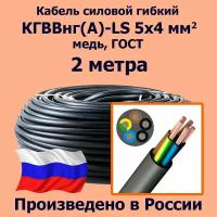 Кабель силовой гибкий кгввнг(А)-LS 5х4 мм2, медь, ГОСТ, 2 метра