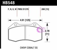 Колодки тормозные HB548G.510 HAWK DTC-60; Brembo Renault Clio3 RS; Megane 2 Sport; Mazda MX5 ND пере