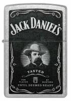 Оригинальная бензиновая зажигалка ZIPPO Classic 48748 Jack Daniels с покрытием Street Chrome - Jack Daniels