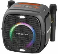 Колонка портативная Bluetooth Hopestar Party One 80 Вт, караоке (2 микрофона) черный