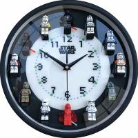 Часы конструктор настенные STARWARS в стиле LEGO черные