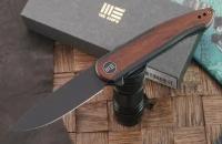 Нож складной WeKnife WE20043-3 Smooth Sentinel, CPM-20CV BlackWash Blade, Black Titanium - Cuibourita Wood Handle