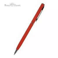 Ручка "PALERMO" В металлическом футляре 0,7 ММ, синяя (красный корпус, футляр черный)