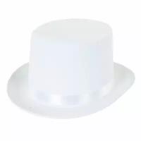 Шляпа Цилиндр, фетр, Белый, 1 шт
