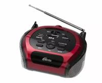 Магнитола RITMIX RBB-100BT red,3Вт*2, Bt, FM, телескоп. ант, воспр. с USB/SD, формат: MP3, AUX, встр. Аккум.3,7В1200мАч