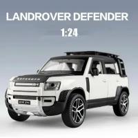 Коллекционная модель внедорожника Land Rover DEFENDER масштабная 1:24 (металл, свет, звук )