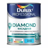 DULUX DIAMOND фасадная краска для минеральных и деревянных поверхностей, матовая, база BW (1л)