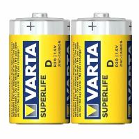 Батарейка (2шт) солевая VARTA R20 D SuperLife 1.5В в п/э