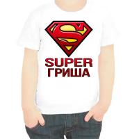 Футболка белая мальчику super Гриша р-р 38