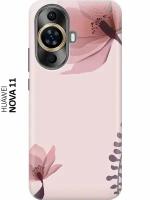 Силиконовый чехол Два цветка на розовом на Huawei nova 11 / Хуавей нова 11