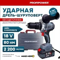 Дрель-шуруповерт аккумуляторная PROFIPOWER MKDHP-18V E0087