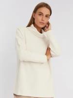Вязаный свитер прямого силуэта с воротником-хомутом, цвет Молоко, размер XL