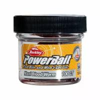 Мотыль искусственный "Berkley" PowerBait Maxi Blood Worm, 100шт, Крупный