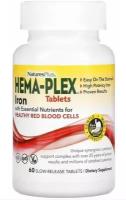 IRON Hema-plex от Natures Plus 60 slow-release tablets / Железо Хема-плекс от Нейчерс плюс 60 таблеток с длительным высвобождением