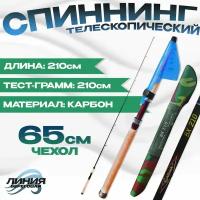 Спиннинг телескопический CATANA 210см тест 8-28гр карбоновый в Камуфляжном чехле