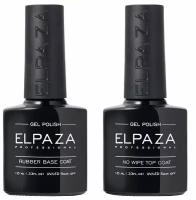 ELPAZA набор Rubber Base Coat (10 мл) + No Wipe Top Coat (10 мл)