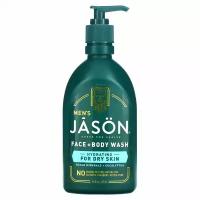 Jason Natural, Men&#x27; s, Face + Body Wash, Ocean Minerals + Eucalyptus, 16 fl oz (473 ml)