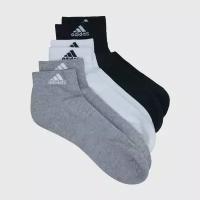 Носки adidas, 3 пары, размер L, серый, белый, черный
