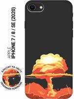 Силиконовый чехол на Apple iPhone SE (2022) / SE (2020) / 8 / 7 / Эпл Айфон СЕ 2022 / СЕ 2020 / 8 / 7 с рисунком "Ядерный взрыв" Soft Touch черный